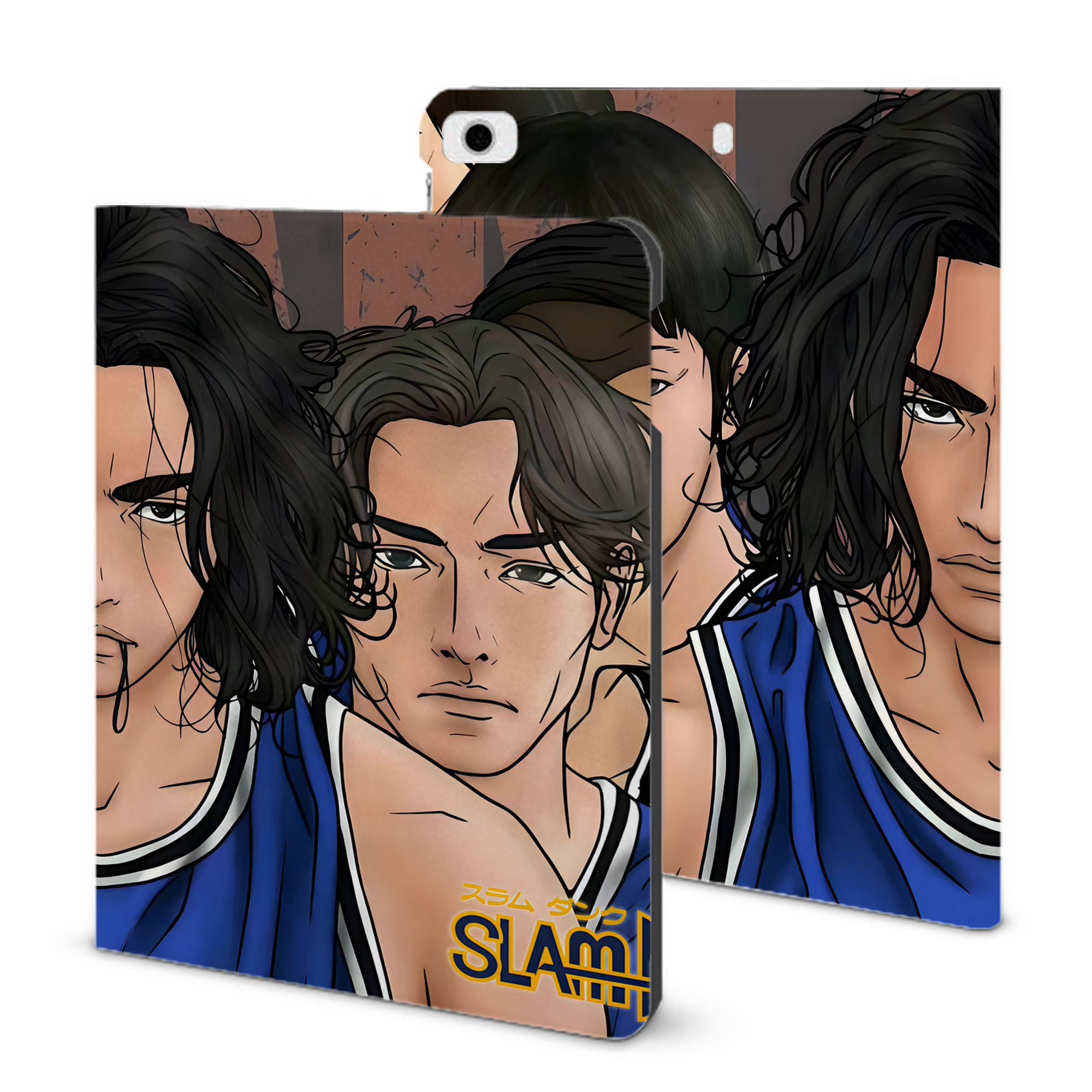 （画像用） SLAM DUNK／スラムダンク IPad ケース ブック型 PUレザー TPU 耐衝撃 軽量 薄型 ペン収納なし 全面保護 IPad 各モデル対応